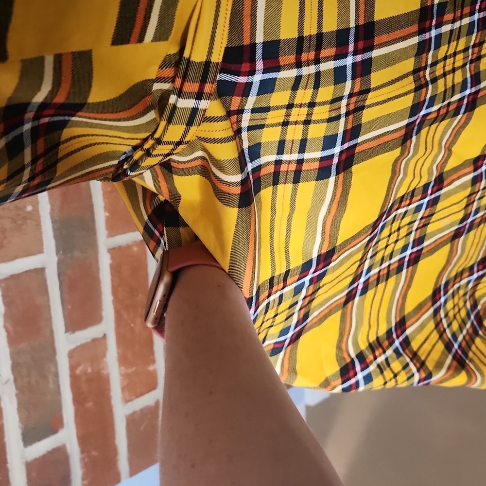 Kingfancy Yellow Plaid Retro Dress, Size Medium - Picture 3 of 8
